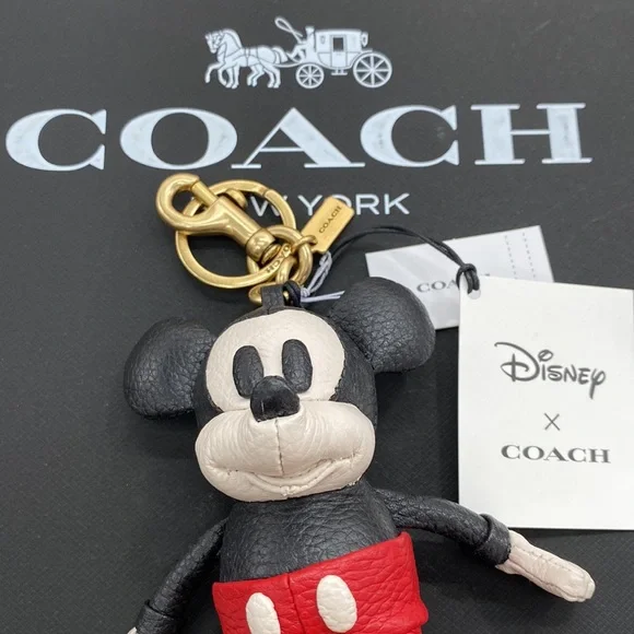 NWT Disney X Coach Mickey Mouse Collectible Bag Charm Coach Keychain Rare FOB 50 - Picture 3 of 7
